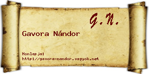 Gavora Nándor névjegykártya